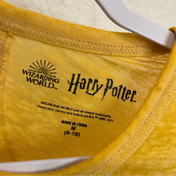 Wizarding World of Harry Potter Hogwarts Yellow Burnout Graphic Tee Women Size M - Picture 7 of 8